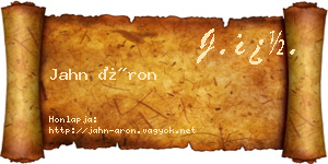 Jahn Áron névjegykártya
