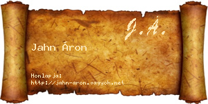 Jahn Áron névjegykártya